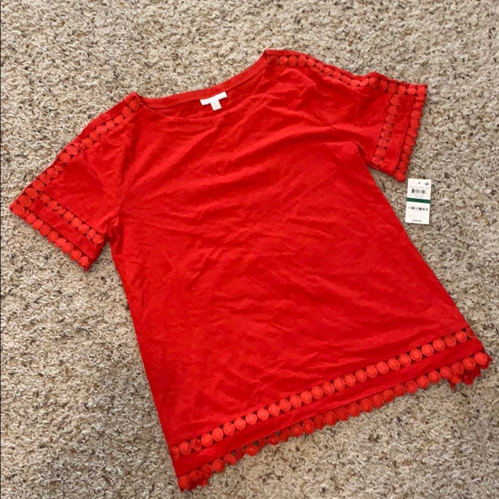 Red, casual top